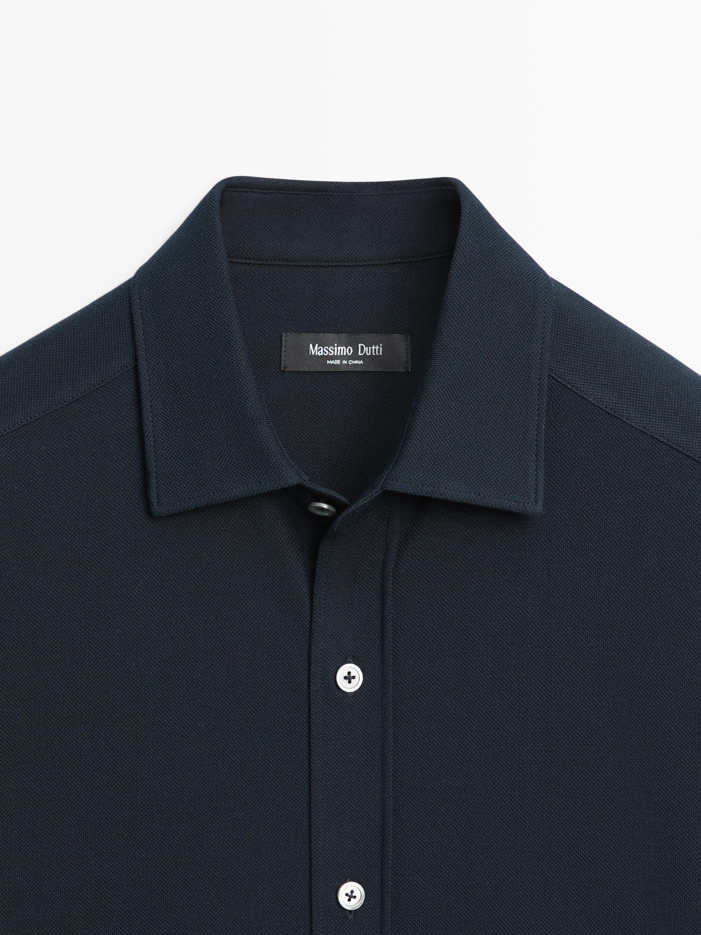 Regular fit melange shirt